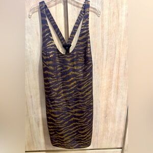 3.1 Phillip Lim for Barney’s Co-Op Navy & Gold Dress SZ: 2